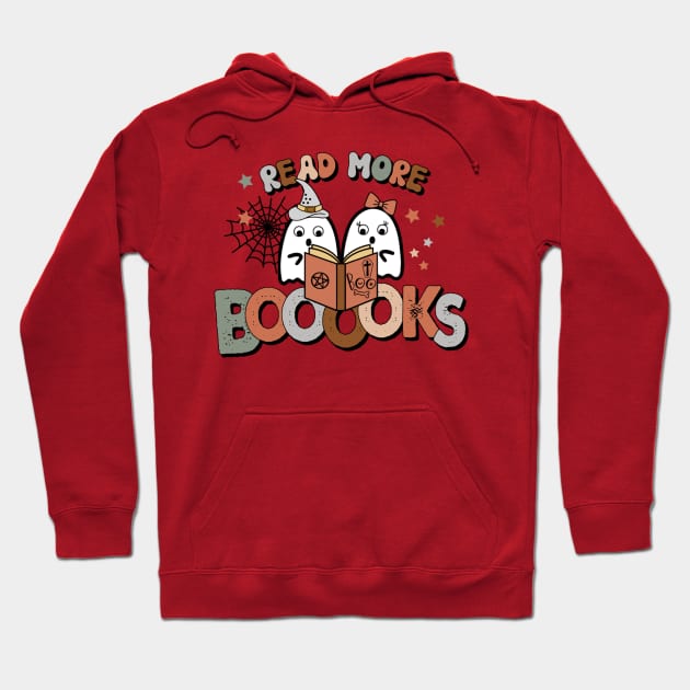 Read More Booooks Ghost Boo Halloween Hoodie by Teewyld